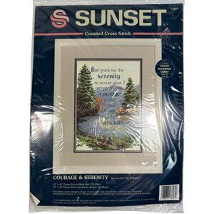 Sunset Counted Cross Stitch Kit "Courage & Serenity" 13607 by Dimensions NEW